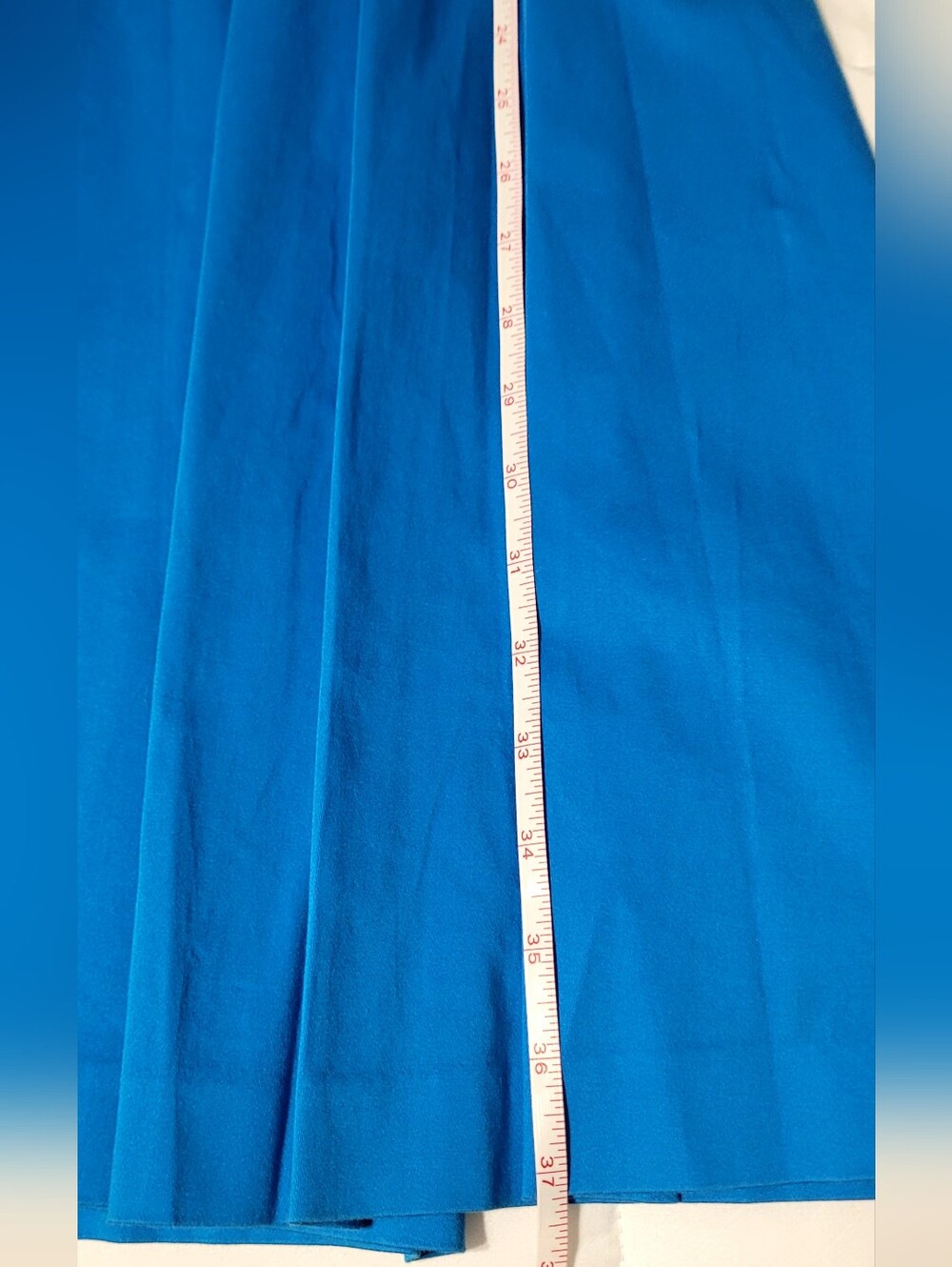 Calvin Klein, Vintage, Sleeveless V-Neck Pleated Blue Women’s Dress - Picture 8 of 11
